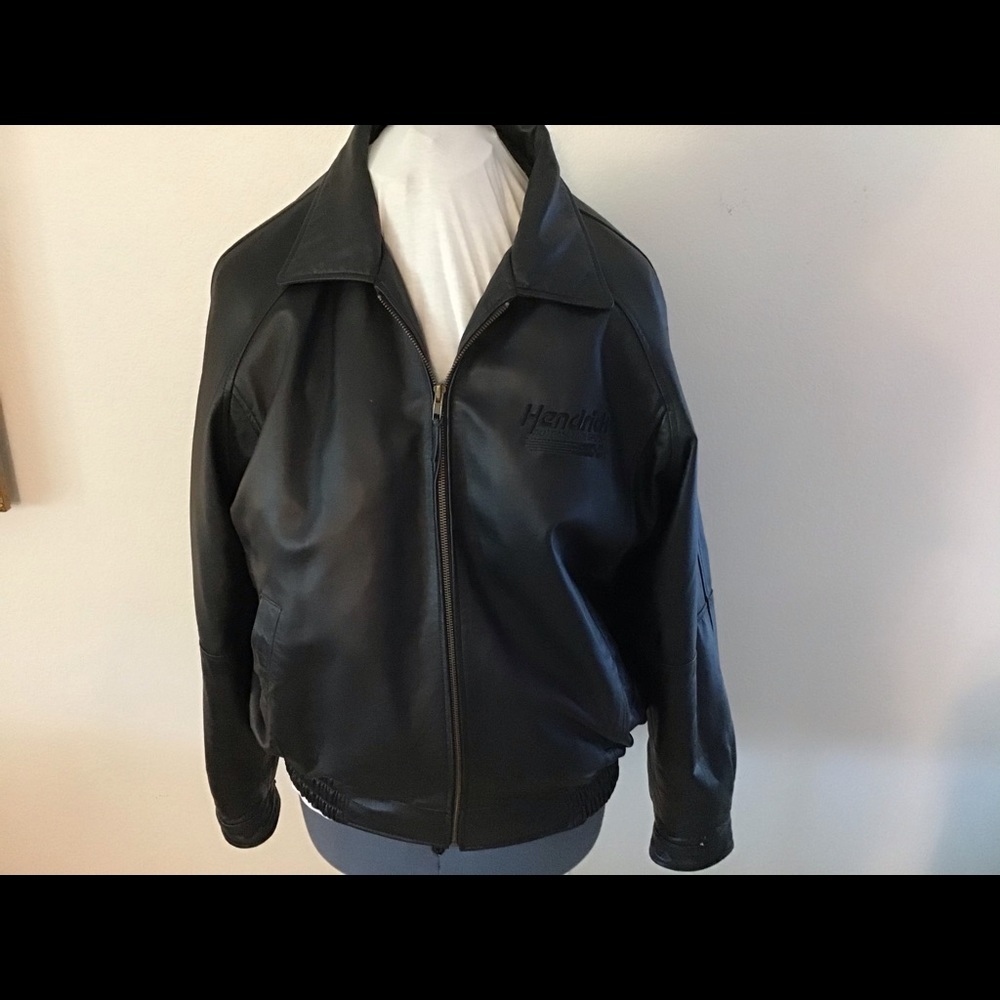 Black leather Hendrick Automotive Group jacket​